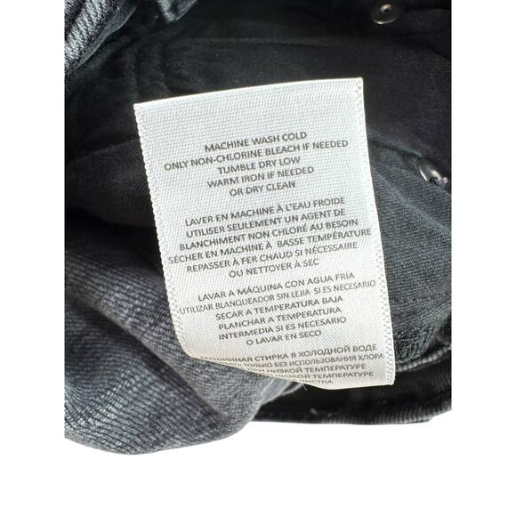 Re/Done 70s Stove Pipe Jeans Faded Black 24 Button Fly Raw Hem High Waist Crop - Picture 12 of 13